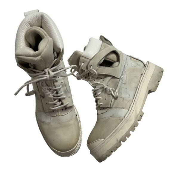 Hood by Air Avalanche Deconstructed Custom Boots in Cream - Picture 1 of 9
